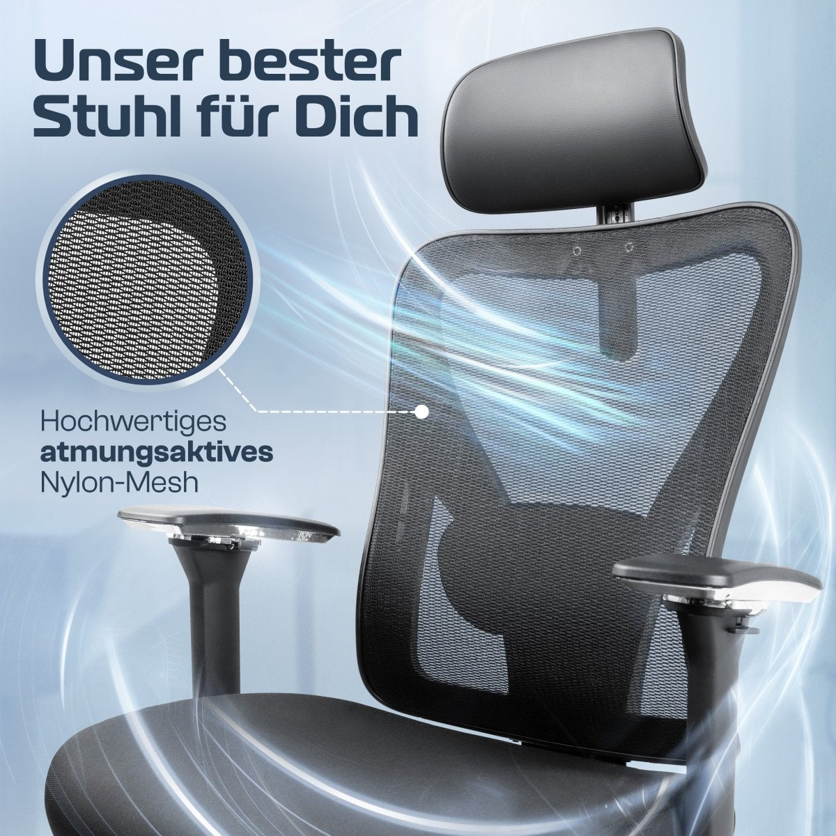 CLOUVOU CleverSeat - Ergonomischer Bürostuhl "Zeitloses Design trifft auf unschlagbare Qualität" - Clouvou