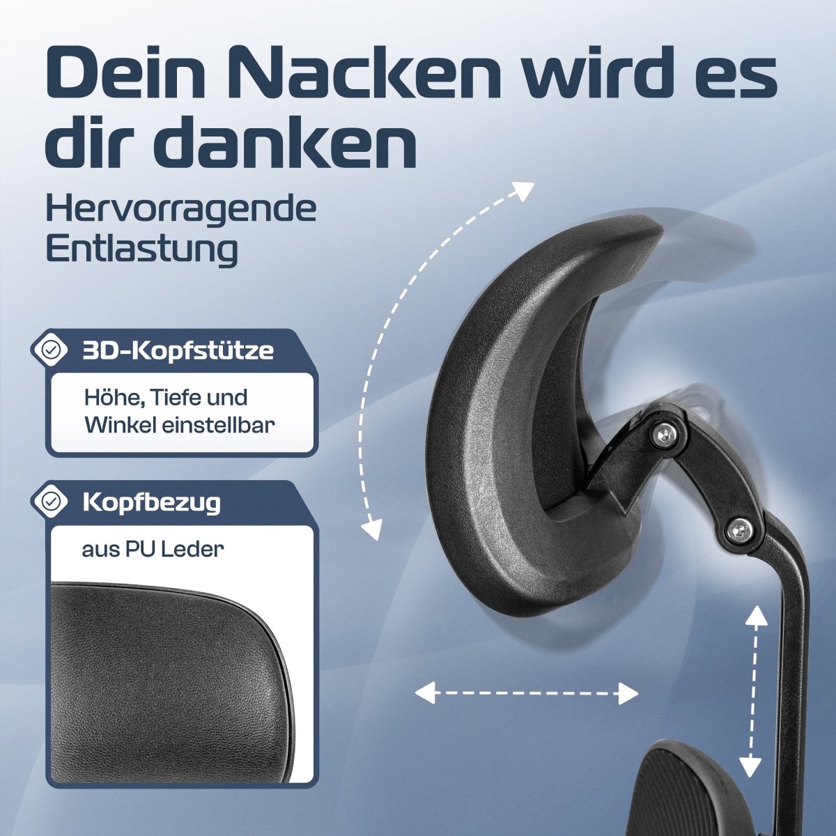 CLOUVOU CleverSeat - Ergonomischer Bürostuhl "Zeitloses Design trifft auf unschlagbare Qualität" - Clouvou