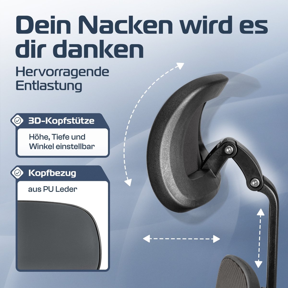 CLOUVOU CleverSeat - Ergonomischer Bürostuhl "Zeitloses Design trifft auf unschlagbare Qualität" - Clouvou