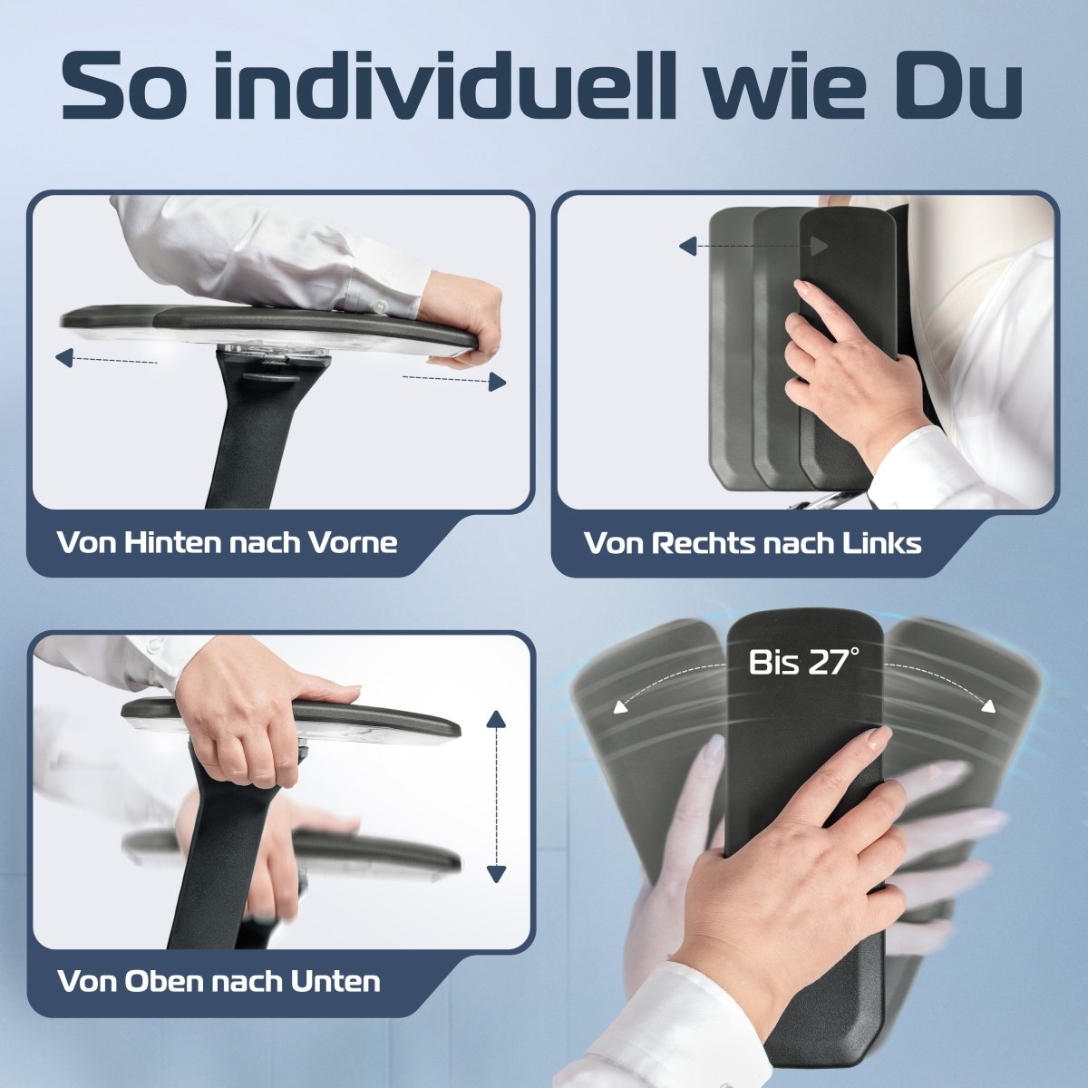 CLOUVOU CleverSeat - Ergonomischer Bürostuhl "Zeitloses Design trifft auf unschlagbare Qualität" - Clouvou