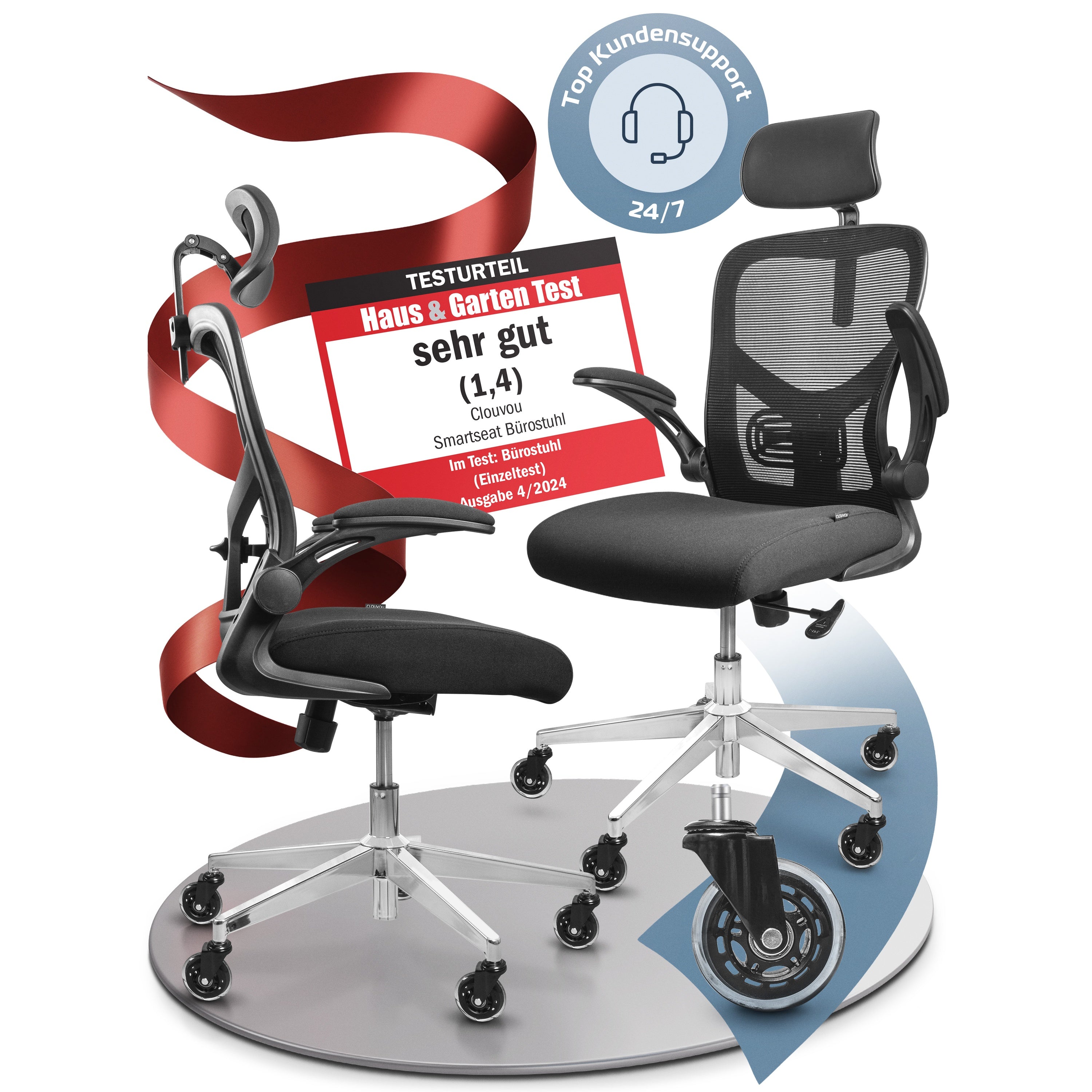 CLOUVOU SmartSeat – Ergonomischer Bürostuhl "Dein verlässlicher Begleiter im Arbeitsalltag" - Clouvou