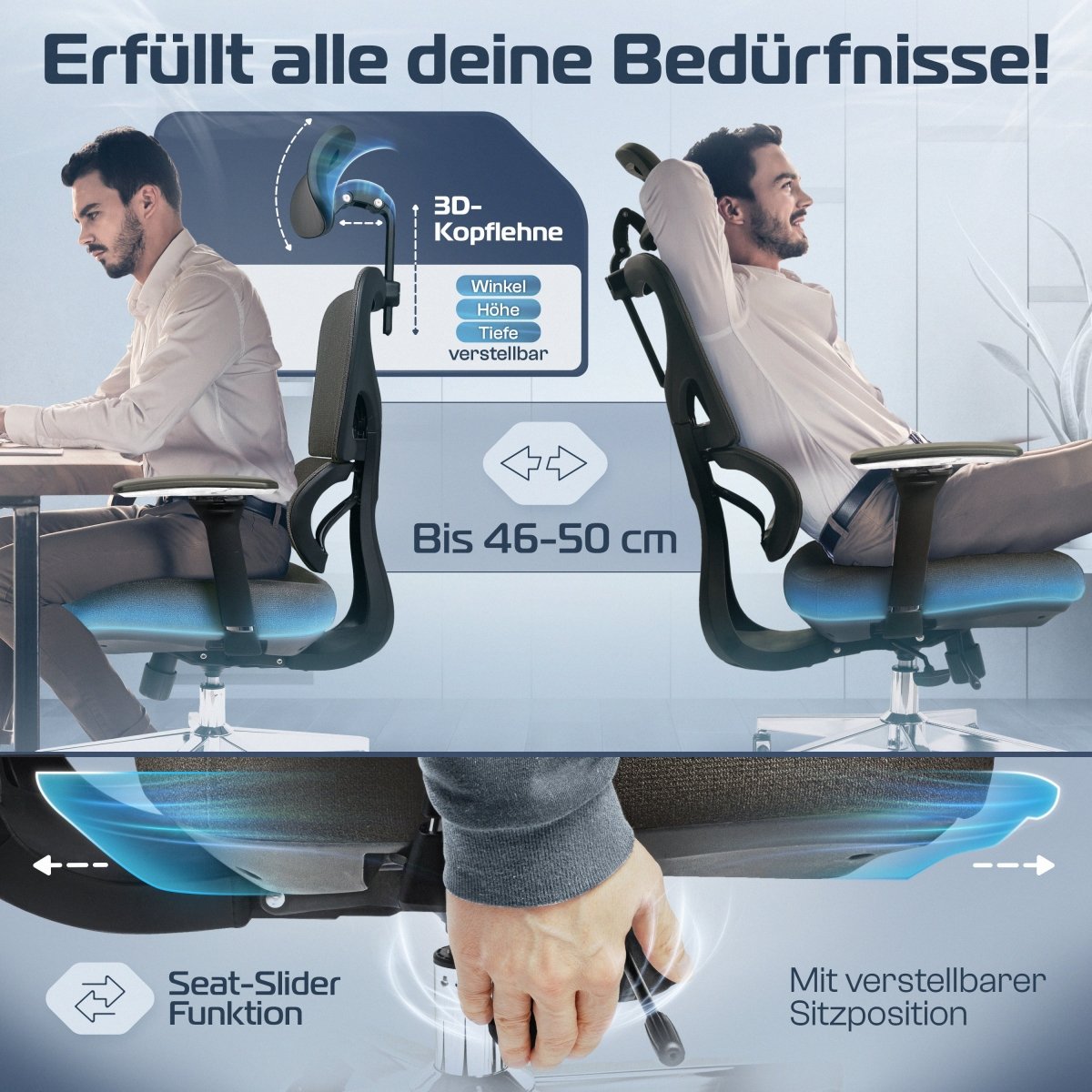 CLOUVOU ProSeat – Ergonomischer Bürostuhl "Maximaler Komfort, den ganzen Tag" - Clouvou