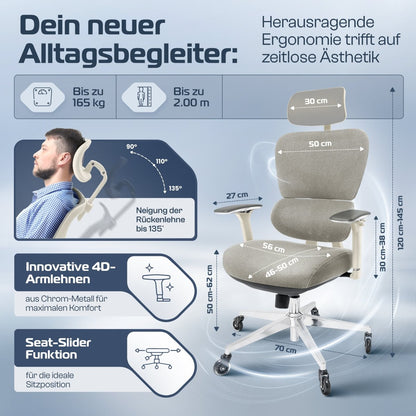 CLOUVOU ProSeat – Ergonomischer Bürostuhl "Maximaler Komfort, den ganzen Tag" - Clouvou