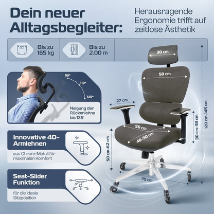 CLOUVOU ProSeat – Ergonomischer Bürostuhl "Maximaler Komfort, den ganzen Tag" - Clouvou