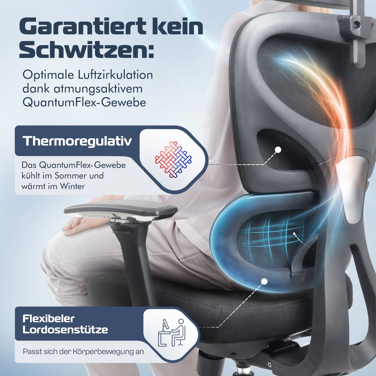 CLOUVOU ProSeat – Ergonomischer Bürostuhl "Maximaler Komfort, den ganzen Tag" - Clouvou