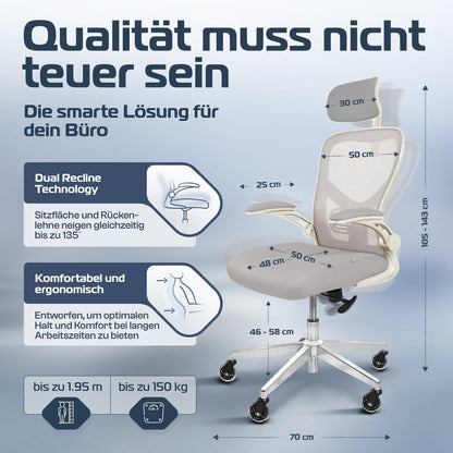 CLOUVOU SmartSeat – Ergonomischer Bürostuhl "Dein verlässlicher Begleiter im Arbeitsalltag" - Clouvou 